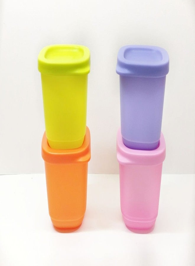 Tupperware Plastic 4 Pc Small 110 Ml Fridge N Take Away Containers Cubix,Multicolor - Image 1